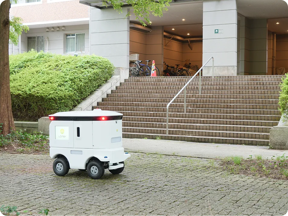 店舗から住宅地へ届けるイメージ